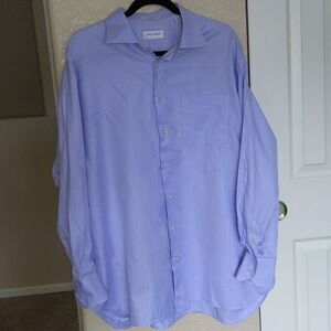 John W. Nordstrom Mens Button Up Egyptian Cotton Long Sleeve Shirt 17.5